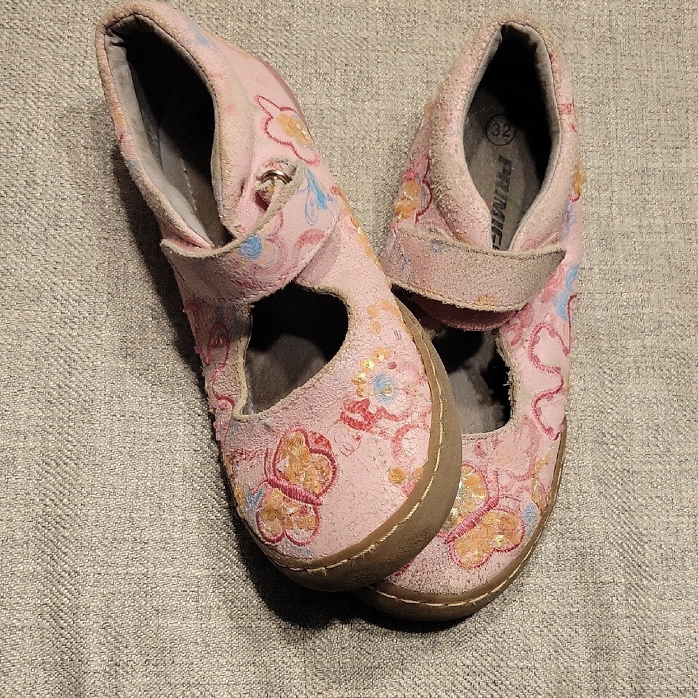 Pink Floral Kids Shoes Sz 1